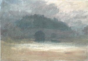 Turner - Evening Landscape with Castle and Bridge in Yorkshire, c.1798-99