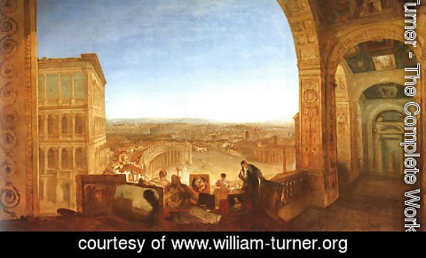 Turner - Rome from the Vatican (or Raffaelle accompanied by La Fornarina, preparing his pictures for the decoration of the Loggia)