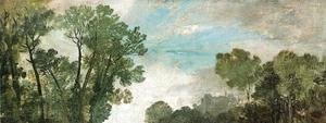 Turner - Tree Tops and Sky, Guildford Castle (?), Evening