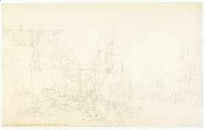 The Hurries, coal boats loading, North Shields, c.1795