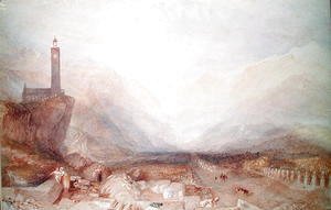 Turner - Mountain landscape with church