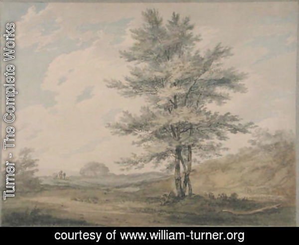 Turner - Landscape with Trees and Figures, c.1796
