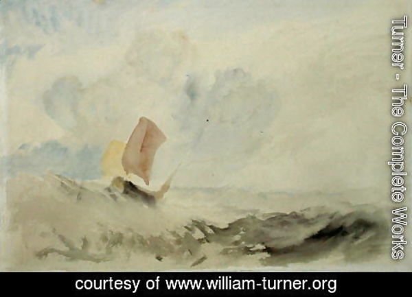 Turner - A Sea Piece - A Rough Sea with a Fishing Boat, 1820-30