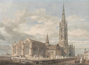North-east View of Grantham Church, Lincolnshire, c.1797