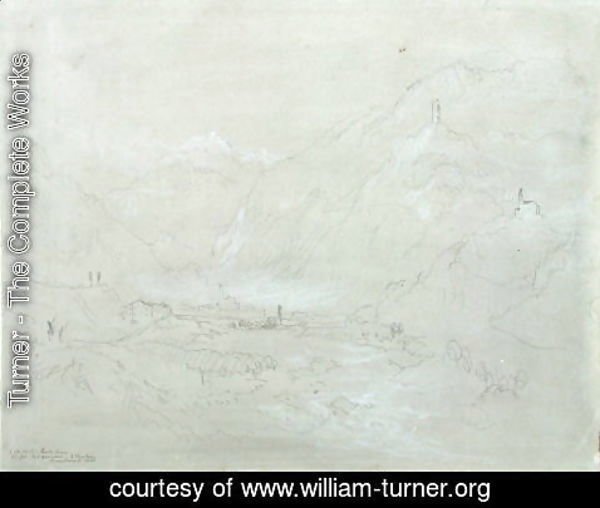 Turner - Mountainous Landscape with Town in Valley, c.1840
