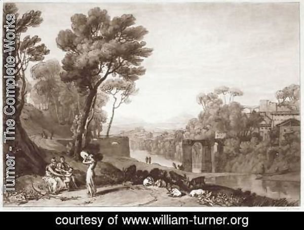 Turner - The Woman and Tambourine, engraved by Charles Turner 1773-1857 1853-74