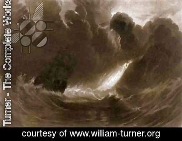 Turner - Ship in a Storm, from the Little Liber, engraved by the artist, c.1826