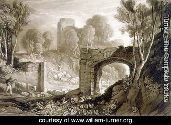 East Gate, Winchelsea, from the Liber Studiorum, engraved by Samuel William Reynolds, 1819