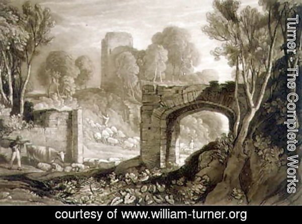 Turner - East Gate, Winchelsea, from the Liber Studiorum, engraved by Samuel William Reynolds, 1819
