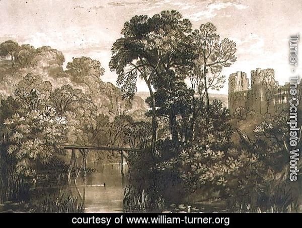 Berry Pomeroy Castle, from the Liber Studiorum, engraved by the artist, 1816