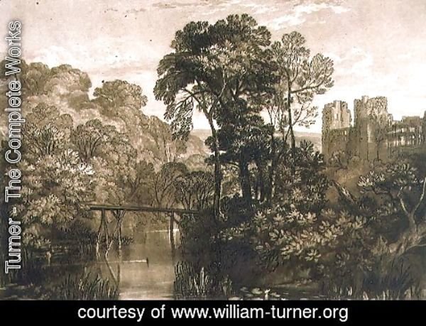 Turner - Berry Pomeroy Castle, from the Liber Studiorum, engraved by the artist, 1816