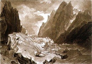 Turner - Mer de Glace, Valley of Chamouni, Savoy, from the Liber Studiorum, engraved by the artist, 1812