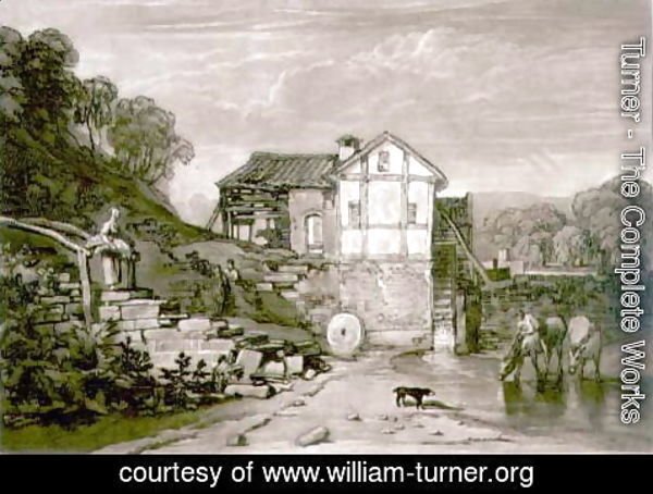 Turner - Water Mill, from the Liber Studiorum, engraved by Robert Dunkarton, 1812