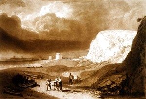Martello Towers near Bexhill, Sussex, from the Liber Studiorum, engraved by William Say, 1811