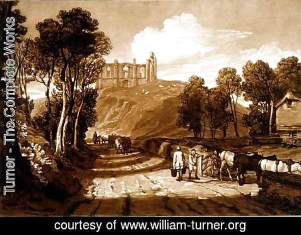 Turner - Catherine's Hill near Guildford, from the Liber Studiorum, engraved by J.C. Easling, 1811