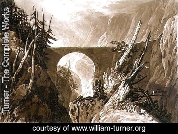 Turner - Little Devil's Bridge, from the Liber Studiorum, engraved by Charles Turner, 1809