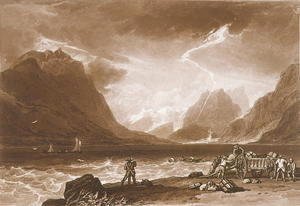 Lake of Thun, from the Liber Studiorum, engraved by Charles Turner, 1808
