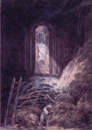 Turner - A Barn, Interior of the Ruined Refectory of St. Martins Priory, Dover
