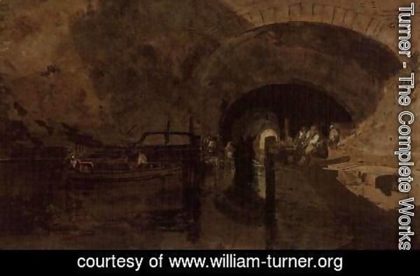 Turner - Men and barges at tunnel entrance