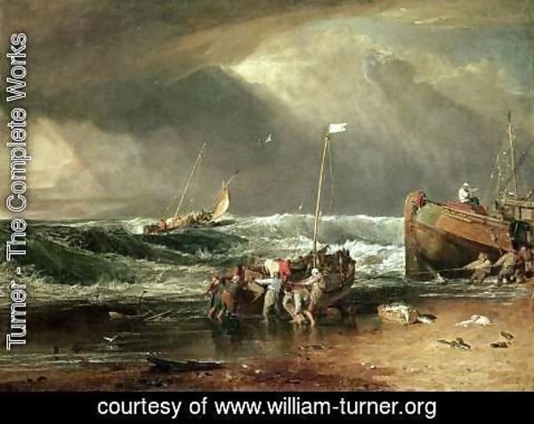 Turner - The Iveagh Seapiece, or Coast Scene of Fisherman Hauling a Boat Ashore