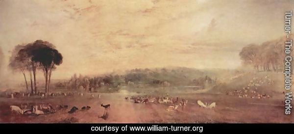 The lake, Petworth, sunset and goats