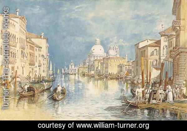 The Grand Canal, Venice, with gondolas and figures in the foreground