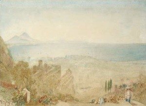 View of Naples with Vesuvius in the distance, morning