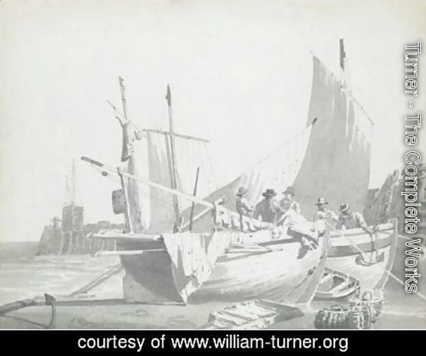 Turner - Boats In The Harbour At Dover