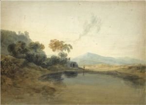 Turner - Open Landscape With A Kiln And Mountains Beyond