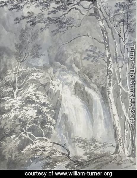 Turner - A Waterfall In A Wooded Landscape