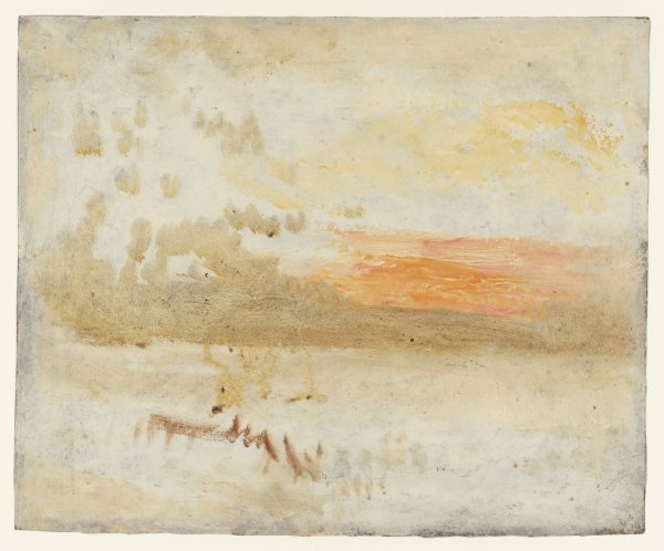 Sunset Seen from a Beach with Breakwater