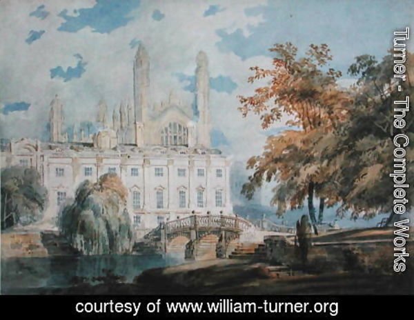 Turner - Clare Hall and the West End of King's College Chapel, Cambridge, from the banks of the River Cam, 1793