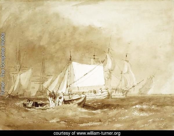Shipping Scene, with Fishermen, c.1815-20