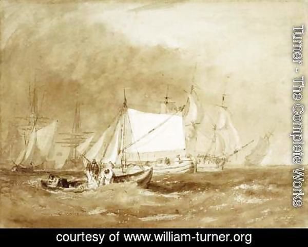 Turner - Shipping Scene, with Fishermen, c.1815-20