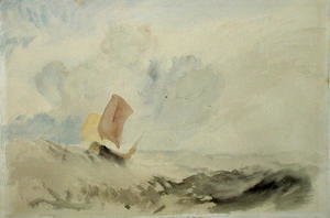 Turner - A Sea Piece - A Rough Sea with a Fishing Boat, 1820-30