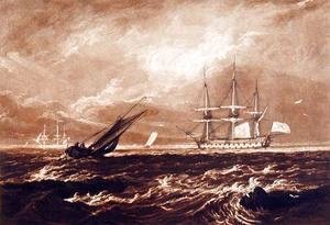 Turner - The Leader Sea Piece, engraved by Charles Turner 1773-1857 1859-61