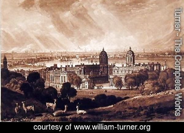 Turner - London from Greenwich, engraved by Charles Turner 1773-1857 1811