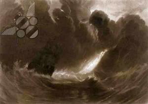 Turner - Ship in a Storm, from the Little Liber, engraved by the artist, c.1826