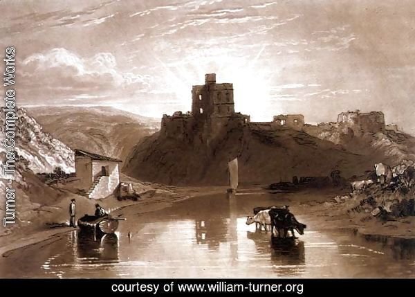 Norham Castle on the River Tweed, from the Liber Studiorum, engraved by Charles Turner, 1816
