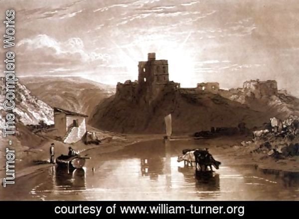 Turner - Norham Castle on the River Tweed, from the Liber Studiorum, engraved by Charles Turner, 1816
