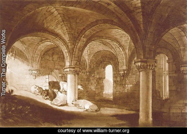 The Crypt of Kirkstall Abbey, from the Liber Studiorum, 1812