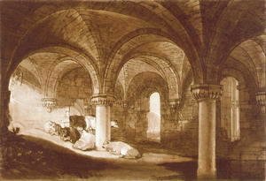 The Crypt of Kirkstall Abbey, from the Liber Studiorum, 1812