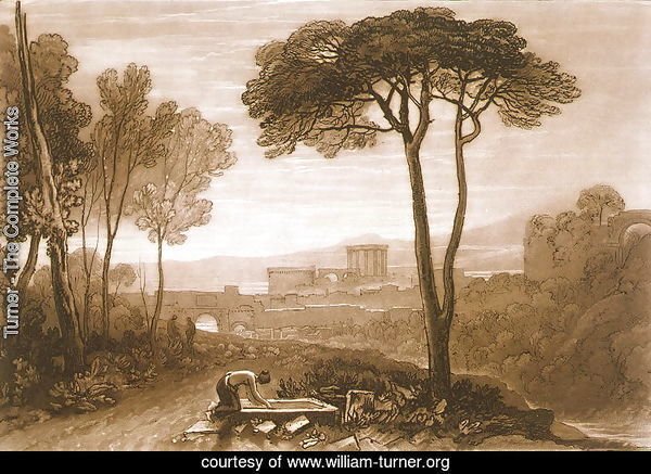 Scene in the Campagna, from the Liber Studiorum, engraved by William Say, 1812