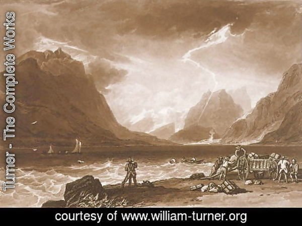 Turner - Lake of Thun, from the Liber Studiorum, engraved by Charles Turner, 1808