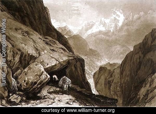Mt. St. Gothard, from the Liber Studiorum, engraved by Charles Turner, 1808