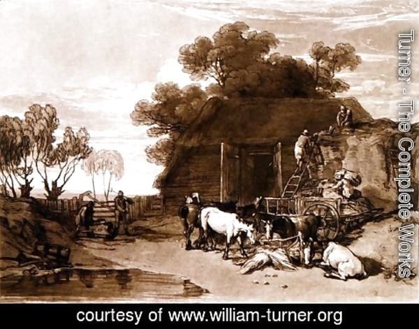 Turner - The Straw Yard, from the Liber Studiorum, engraved by Charles Turner, 1808