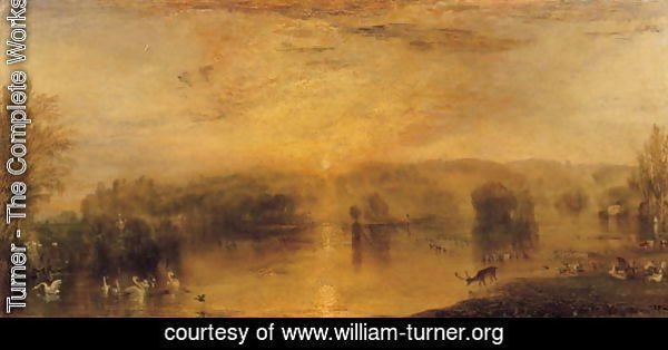 The Lake, Petworth Sunset, a Stag Drinking, c.1829
