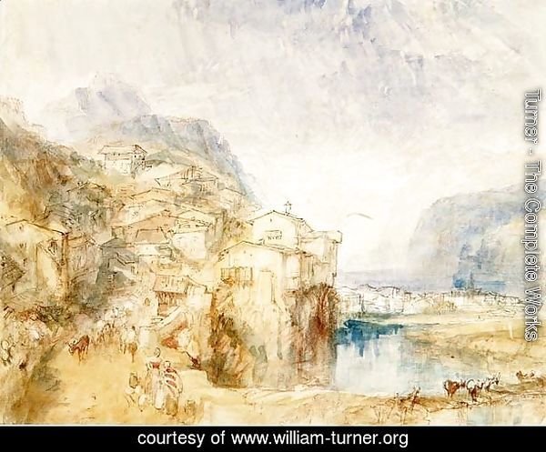 Brunnen, with Lake Lucerne in the distance, c.1842