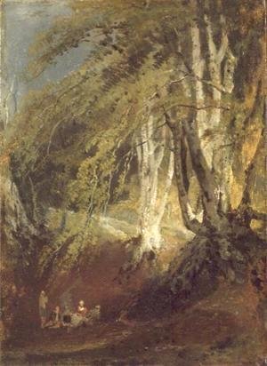 A Beech Wood with Gypsies Seated Round a Campfire, c.1799-1801