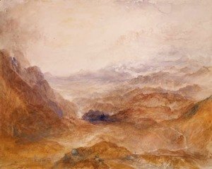 Turner - View along an Alpine Valley, possibly the Val d'Aosta